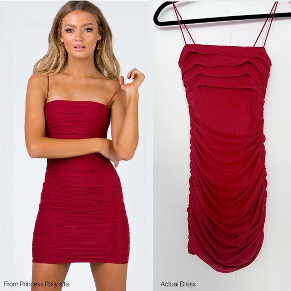 Princess Polly Dresses & Skirts - Princess Polly Tara Mini Dress in Red **PRE-OWNED***